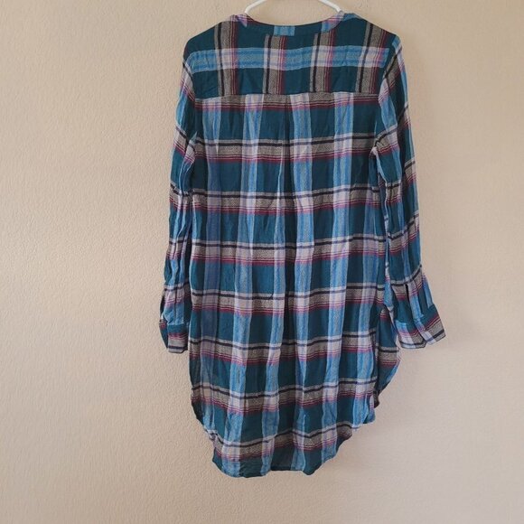 Anthropologie Akemie + Kim Womens Plaid Tunic Size Medium Wool Blend Shirtdres - Picture 7 of 7